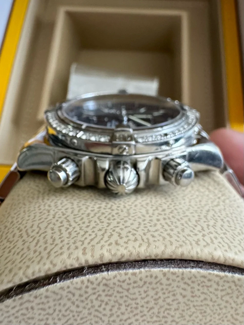 Breitling Chronomat Evo. Silver & Dark Blue Custom Timepiece